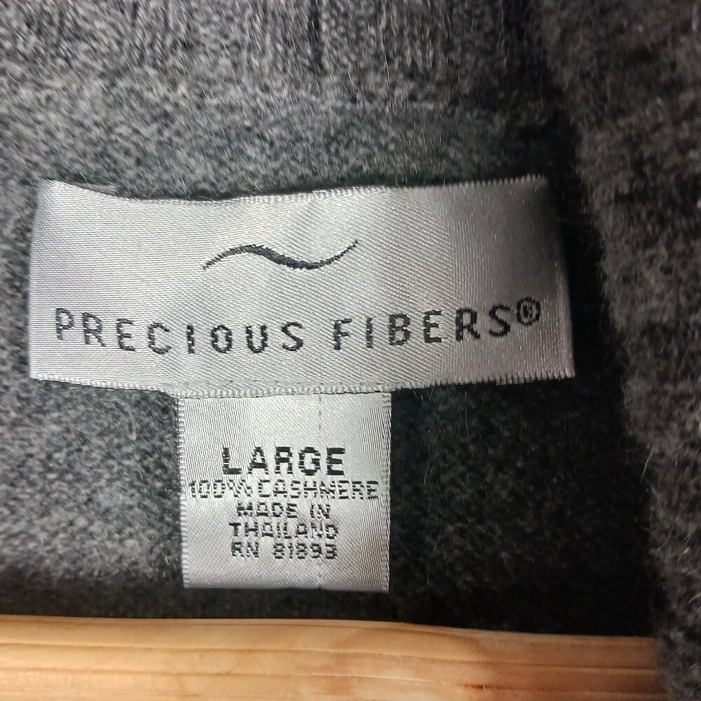 Precious Fibers 100% cashmere Gray Shawl Collar Longline Cardigan Sweater, Large - Picture 2 of 15